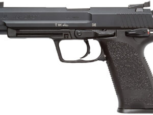 HK 81000365 USP Expert V1 SA/DA 45 ACP Caliber with 5.19" Barrel, 10+1 Capacity, Overall Black Finish, Serrated Trigger Guard Frame, Serrated Long Steel Slide & Polymer Grip Includes 2 Mags