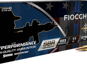 Fiocchi 223SBRD Hyperformance  223Rem 77gr Hollow Point Boat Tail 20 Per Box/10 Case