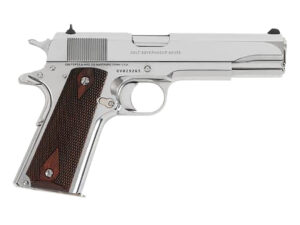 Colt Mfg O1073BSTS Government  38 Super 9+1 5" Stainless National Match Barrel, Stainless Steel Serrated Slide, Stainless Steel Frame w/Beavertail