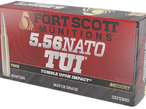 Fort Scott Munitions 556-070-SCV2 Tumble Upon Impact (TUI)  5.56mm 70gr Solid Copper Spun 20 Per Box/25 Case