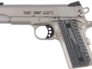Colt Mfg O9840XE Officer Lightweight 45 ACP 7+1 4.25" Stainless Steel Barrel, Stainless Cerakote Stainless Steel Serrated Slide, Stainless Cerakote Aluminum Frame w/Beavertail, Black/Gray G10 Grip