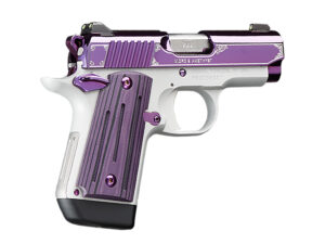Kimber Mfg, Inc 3300214 Micro 9  9mm Luger 7+1 3.15" Stainless Ramped Steel Barrel, Purple PVD w/Border Engraving Stainless Steel Serrated Slide, Kimpro II Silver Aluminum Frame, Black/Purple G10 Grip