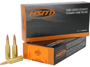HSM 22ARC1N Varmint  22ARC 75gr Hollow Point Boat Tail 20 Per Box/25 Case