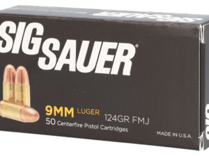 Sig Sauer E9MMB250 Elite Ball  9mmLuger 124gr Full Metal Jacket 50 Per Box/20 Case