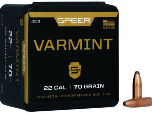 Speer 1053 Varmint  22Cal 70gr Jacketed Soft Point 100 Per Box/5 Case