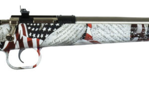 Crickett KSA3168 Youth  22 LR 1rd 16.12" Stainless Steel Barrel, Fixed Front/Adjustable Rear Peep Sights, American Flag/Amendment Synthetic Stock w/11.5" LOP, Rebounding Firing Pin Safety