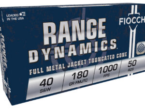 Fiocchi 40SWD Range Dynamics  40S&W 180gr Full Metal Jacket Truncated Cone 50 Per Box/20 Case