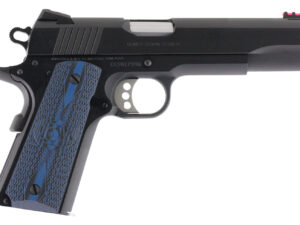 Colt Mfg O1970CCS Competition Government 45 ACP 8+1 5" Stainless National Match Barrel, Blued Serrated Carbon Steel Slide & Frame w/Beavertail, Blue Scalloped G10 Grip, Ambidextrous