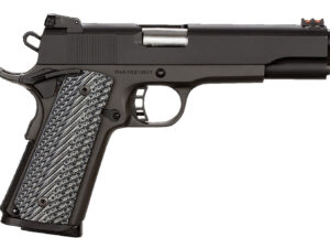 Rock Island 51486 Rock Ultra FS 45 ACP Caliber with 5" Barrel, 8+1 Capacity, Overall Black Parkerized Finish Steel, Beavertail Frame, Serrated Slide & Black/Gray G10 Grip