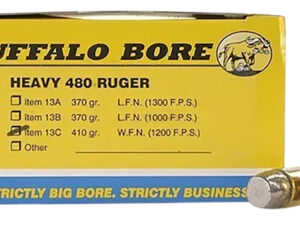 Buffalo Bore Ammunition 13C20 Heavy Strictly Business 480Ruger 410gr Wide Flat Nose 20 Per Box/12 Case
