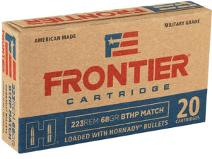 Frontier Cartridge FR160 Military Grade Centerfire Rifle 223Rem 68gr Hollow Point Boat Tail 20 Per Box/25 Case