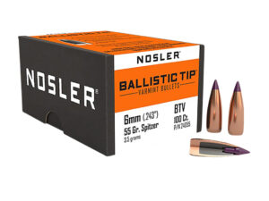 Nosler 24055 Ballistic Tip  6mm 55gr Spitzer 100/Box