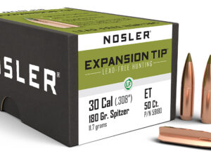 Nosler 59180 E-Tip  30Cal 180gr Spitzer 50/Box