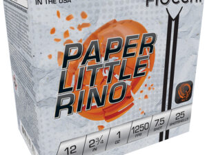 Fiocchi 12FPTX75 Paper Little Rino Extrema 12Gauge 2.75" 1oz 7.5Shot 25 Per Box/10 Case