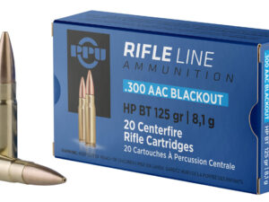 PPU PP300BH Standard Rifle  300Blackout 125gr Hollow Point Boat Tail 20 Per Box/50 Case