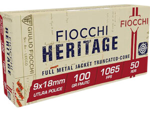 Fiocchi 9X18 Heritage  9x18mmUltra 100gr Full Metal Jacket Truncated Cone 50 Per Box/20 Case