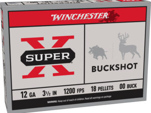 Winchester Ammo XB12L00 Super X  12Gauge 3.50" 18Pellets 00Buck Shot 5 Per Box/50 Case