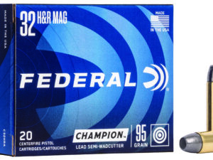 Federal C32HRA Champion Training 32H&R Mag 95gr Lead Semi Wadcutter 20 Per Box/25 Case