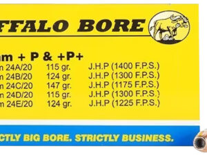 Buffalo Bore Ammunition 24B20 Personal Defense Strictly Business 9mmLuger +P+ 124gr Jacket Hollow Point 20 Per Box/12 Case