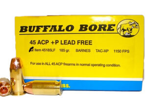 Buffalo Bore Ammunition 45185LF20 Buffalo-Barnes Strictly Business 45ACP +P 185gr Barnes TAC-XP Lead Free 20 Per Box/12 Case