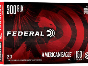 Federal AE300BLK1 American Eagle Rifle 300Blackout 150gr Full Metal Jacket Boat Tail 20 Per Box/25 Case