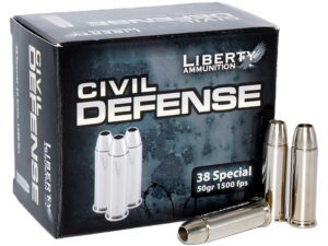 Liberty Ammunition LACD38025 Civil Defense  38Special 50gr Lead Free Fragmenting Hollow Point 20 Per Box/50 Case