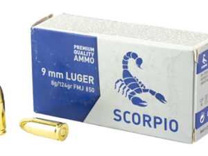 SCORPIO AMMO 9MM 124GR FMJ 50/1000