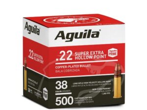 Aguila Super Extra High Velocity Rifle Ammunition .22 LR 38 gr CPHP 1280 fps 500/ct