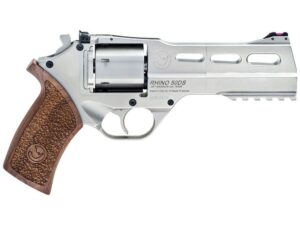 Chiappa Rhino 50DS Handgun .357 Mag 6rd Capacity 5" Barrel Nickel Plated with Walnut Grips and 3 Moon Clips