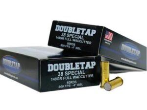 Double Tap Handgun Full Wadcutter Match Ammunition .38 Special 148gr WC 800 fps 50/ct