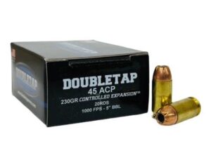 Double Tap Controlled Expansion Handgun Ammunition 45 Auto 230gr JHP 1000 fps 20/ct