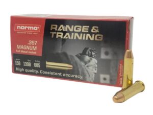 Norma Range & Training Handgun Ammunition .357 Magnum 158gr FMJ 1296 fps 50/rd