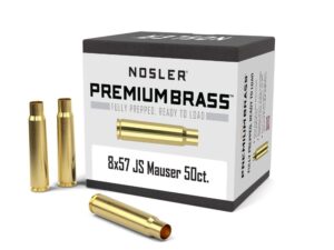 Nosler Unprimed Brass Rifle Cartridge Cases 8x57mm JS Mauser 50/ct