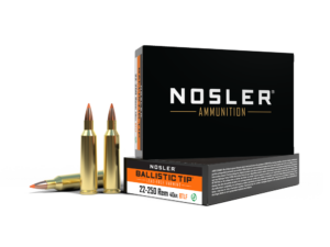Nosler Lead Free Ballistic Tip Varmint Rifle Ammunition .22-250 Rem 40 gr PT 3950 fps 20/ct