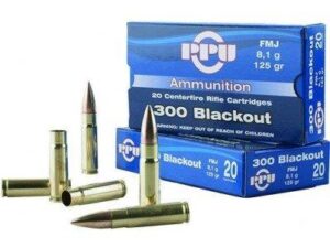 PPU Standard Rifle Ammunition .300 AAC Blackout 125 gr FMJ 1340 fps 20/ct