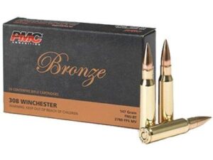 PMC Bronze Rifle Ammunition .308 Win 147 gr FMJBT 2780 fps 20/ct