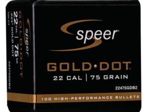 Speer Gold Dot Component Rifle Bullets .224 cal .224" 75 gr GOLD DOT SP - 100/Box