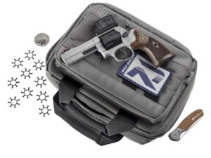 S&W 686 Plus Spec Series R Bundle 357 Mag 7rd Capacity 4.12" Barrel Titanium Cerakote w/ACRO P-2 Bag Moon Clips