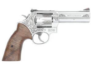S&W Model 686 Plus Engraved Handgun .357 Mag/38 Spl 7rd Capacity 4.13" Stainless Barrel Walnut Grips