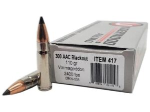 Underwood Ammo Varmageddon Rifle Ammunition 300 Blackout 110gr PT 2400 fps 20/ct