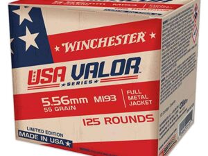 Winchester Lake City Valor Series M193 Rifle Ammunition 5.56mm 55gr FMJ 3180 fps 125/ct