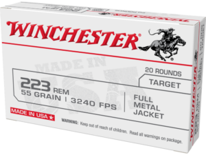 Winchester Target Rifle Ammunition .223 Rem 55 gr. FMJ 3240 fps 20/ct