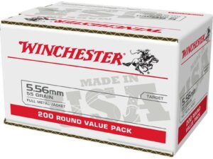 Winchester USA Lake City M193 Rifle Ammunition 5.56mm 55 gr. FMJ 3240 fps 200/ct