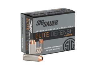 Sig Elite V-Crown Handgun Ammunition 10mm Auto 180 gr JHP 1250 fps 20/ct