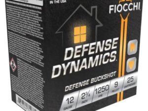 Fiocchi Defense Dynamics Shotshells 12ga 2-3/4" 9-pellet 1250 fps #1 25/ct