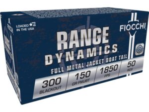 Fiocchi Rifle Shooting Dynamics Rifle Ammunition .300 AAC Blackout 150gr FMJBT 1925 fps 50/ct