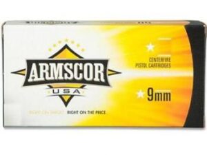 Armscor Handgun Ammunition 9mm Luger 147 gr FMJ 850 fps 50/ct