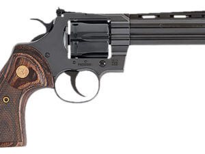 Colt Mfg PYTHONBP5WTS Python  357 Mag38 Special 6 Shot 5" Blued Carbon Steel Vent Rib Barrel, Cylinder & Frame, Wood Grip, Exposed Hammer