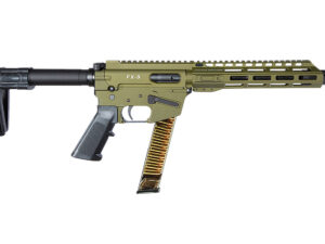 FREEDOM ORDNANCE FX9P10SBM-ODG FX9  9mm Luger 32+1 10" Black Nitride Barrel, M-LOK Handguard, OD Green Aluminum Receiver w/Picatinny Rail, OD Green Polymer SB Mini Brace, Black AR15 Grip