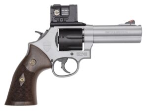 Smith & Wesson 14635 Model 686 SPEC R Bundle 357 Mag/38 Special +P 7 Shot, 4.13" Titanium Cerakote PowerPort Stainless Steel Vented Barrel & Frame, Black PVD Cylinder, Checkered Wood Grip, Aimpoint Ac